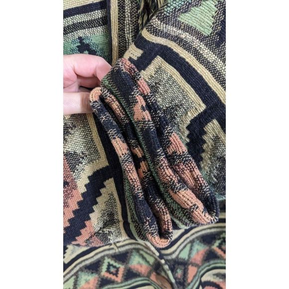 Southwestern Tapestry Blanket Cardigan Jacket Sweater - Size Medium Vintage - Picture 6 of 16